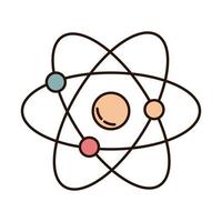 L'éducation scolaire atome molécule science supply line et remplir l'icône de style vecteur