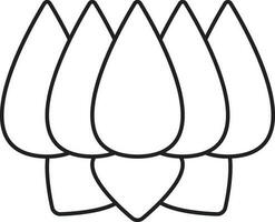 isolé lotus fleur icône dans mince ligne art. vecteur
