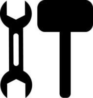 illustration de clé et marteau. vecteur