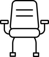 noir ligne art chaise icône dans plat style. vecteur