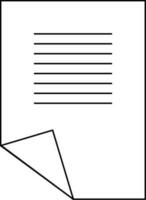 noir ligne illustration de papier icône. vecteur