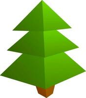 isolé illustration de Noël arbre dans vert et marron couleur. vecteur