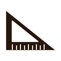 école éducation triangle règle angle approvisionnement silhouette icône de style vecteur