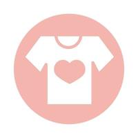 chemise rose fête des mères avec icône de style bloc coeur amour mode vecteur