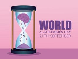 carte de la journée mondiale de la maladie d'Alzheimer vecteur