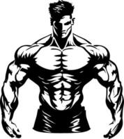 cette frappant musclé corps vecteur illustration vitrines le exemple de physique force et aptitude. le ouvrages d'art capture le subtilités de bien défini muscles et ciselé contours, mise en évidence