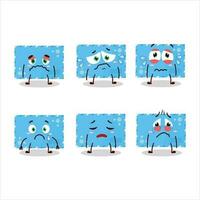 bleu Noël enveloppes dessin animé personnage avec triste expression vecteur