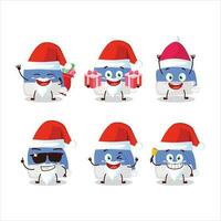 Père Noël claus émoticônes avec bleu Père Noël chapeau dessin animé personnage vecteur