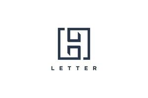 h lettre logo vecteur avec moderne ligne concept noir conception