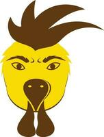 coq dessin animé visage icône dans chinois zodiaque. vecteur