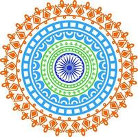 coloré floral mandala dans Indien drapeau couleurs. vecteur