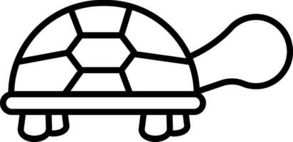 noir ligne art illustration de tortue icône. vecteur
