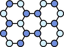 molécules ou cellules bleu et noir icône. vecteur