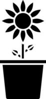 illustration de fleur pot icône dans glyphe style. vecteur