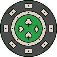poker pièce de monnaie rose et vert icône dans plat style. vecteur