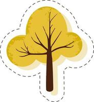 autocollant ou étiquette arbre dans Jaune et marron couleur. vecteur