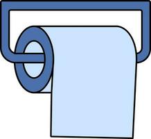 toilette papier icône ou symbole dans bleu couleur. vecteur