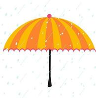 Jaune et Orange parapluie dans des pluies. vecteur
