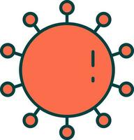 plat style Orange virus icône ou symbole. vecteur