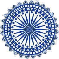 Indien symbole, ashoka roue dans bleu couleur. vecteur