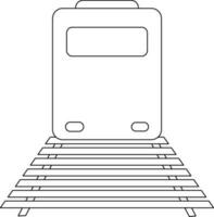 noir ligne art train dans plat style. vecteur