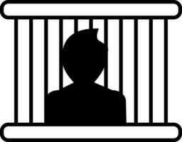 personnage de Jeune homme dans prison grille. vecteur