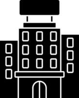 bâtiment icône dans noir et blanc couleur. vecteur