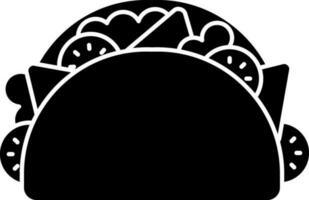 noir et blanc illustration de tacos icône. vecteur