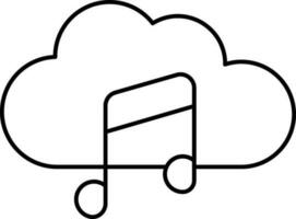 linéaire style la musique Remarque avec nuage icône. vecteur