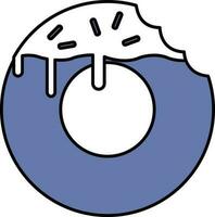 Donut icône dans bleu et blanc couleur. vecteur