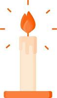 illustration de brûlant bougie icône dans Orange couleur. vecteur