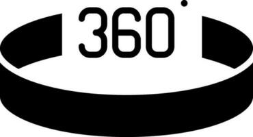 360 diplôme ou caméra icône dans noir et blanc couleur. vecteur