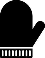 noir et blanc illustration de gants ou mitaine icône. vecteur