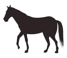cheval noir animal silhouette isolé vecteur