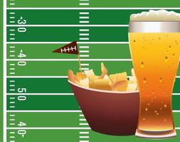 camp de football américain avec snaks et bière vecteur