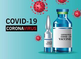 lettrage de vaccin contre le virus covid19 avec flacons vecteur