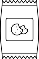biscuit paquet icône dans noir contour. vecteur