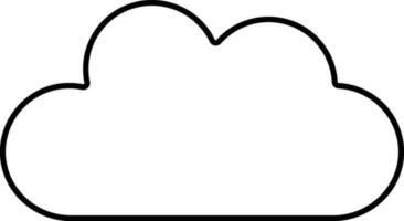 isolé nuage icône dans noir mince ligne art. vecteur