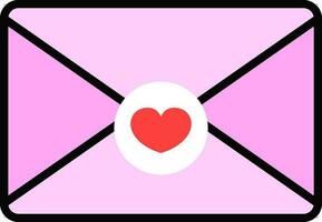 l'amour lettre ou courrier icône dans rose et rouge couleur. vecteur