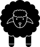glyphe illustration de mouton icône ou symbole. vecteur