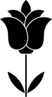 plat illustration de tulipe fleur icône ou symbole. vecteur