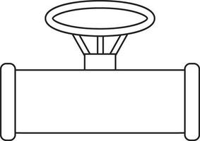 illustration de une soupape fabriqué par noir ligne art. vecteur