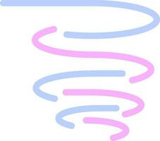 tornade icône dans bleu et rose ligne art. vecteur
