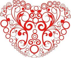 vecteur illustration de floral rouge Valentin cœur.
