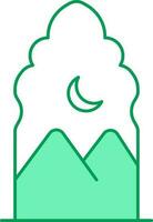 arabe fenêtre icône dans vert et blanc couleur. vecteur