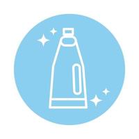 Nettoyant bouteille de détergent ou de shampoing produit icône de style de couleur bloc hygiène domestique vecteur