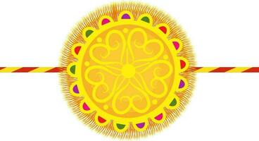 Jaune floral rakhi pour raksha bandana. vecteur