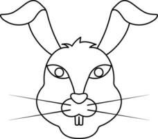 lapin tête icône pour chinois zodiaque dans accident vasculaire cérébral style. vecteur