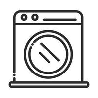 nettoyage machine à laver appareil ménager icône style ligne vecteur
