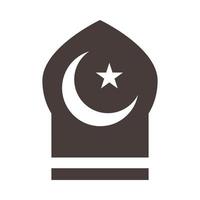 lune et étoile temple ramadan arabe islamique célébration silhouette style icône vecteur
